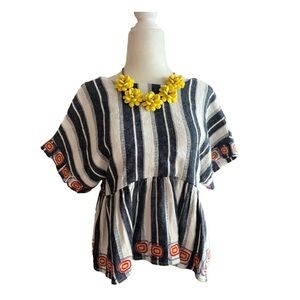 Maeve (Anthropologie) Linen Tie-Back Top, Sz XS